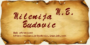 Milenija Budović vizit kartica